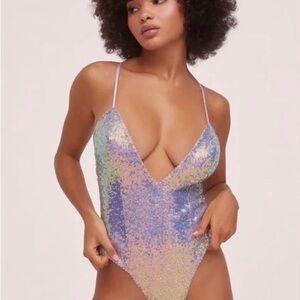 For Love And Lemons Iridescent Bodysuit XL NWOT